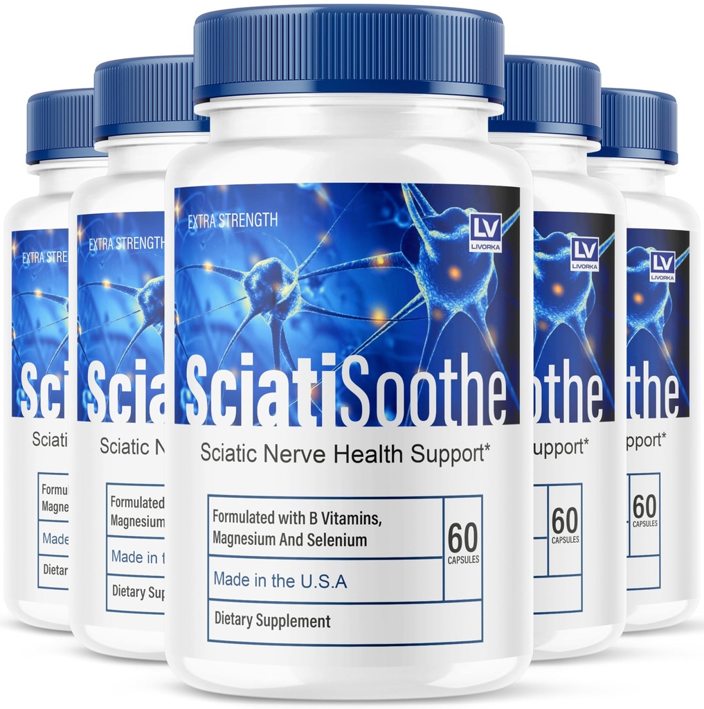 LIVORKA(5 Pack) Sciatisoothe - Sciatisoothe补编 Sciati Soothe, Sciatisoothe Vitamins, Sciatisooth, Sciati Soothe补编 Sciati Soothe Capsules, Sciatic Sooth, 300 Capsules for 5个月