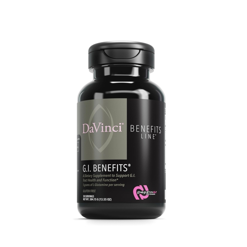 DAVINCI Labs GI 福利 - 用锌和L-Glutamine来补充消化健康药粉* - 支持免疫系统和健康消化* - 男女口服健康补充剂 - 30名服务对象(384.15克)