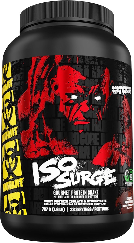 突变 ISO Surge Whey蛋白粉行动快速帮助回收,构建肌肉,块块和力量,1.6 lb - 巧克力软糖 Brownie