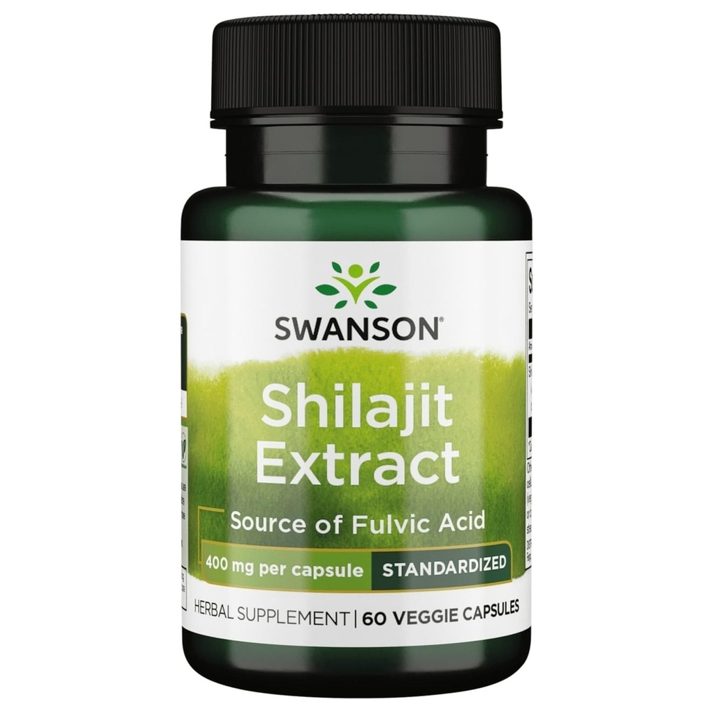 Swanson Shilajit 摘录 - 草药补充剂促进细胞生长支持 - 整体健康自然公式 - (400毫克 60 Veg Capsules)