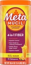 Metamucil 4-in-1 Psyllium Husk Fiber Supplement, Real Sugar, 72 tablepoons, Orange Flavored, Daily Fiber Powder for Entertainive Health, 由植物基 Psyllium Husk Fiber 制成 植物基 Psyllium Husk Fiber