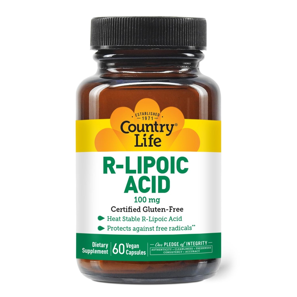 乡村生活 R-Alpha Lipoic Acid Complex 300mg - Alpha-Lipoic Acid 270mg & R-Lipoic Acid 30mg - 抗氧化剂支持 - 无酵母,玉米,小麦,大豆,葡萄糖,牛奶 - Alpha Lipoic Acid 补充剂