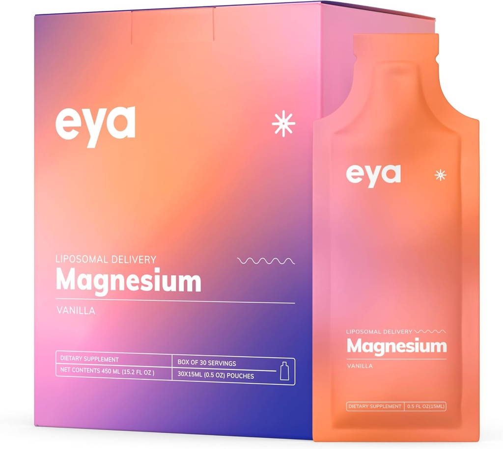 Premium Liposomal Magnesium Supplement, Supports Bone Health, Muscle Function, Improves Focus & Overall Wellbeing for Men & Women, Vegan (Vanilla Flavour - Box of 30 Sachets x 15ml)