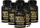 FREZZOR Omega 3 Black for Joint Care & Compfort - 新西兰绿色浸泡贻贝油盖;53x高潜质与UAF1000+超级抗氧化剂,无鱼余味,450mg,6-Pack,360软胶