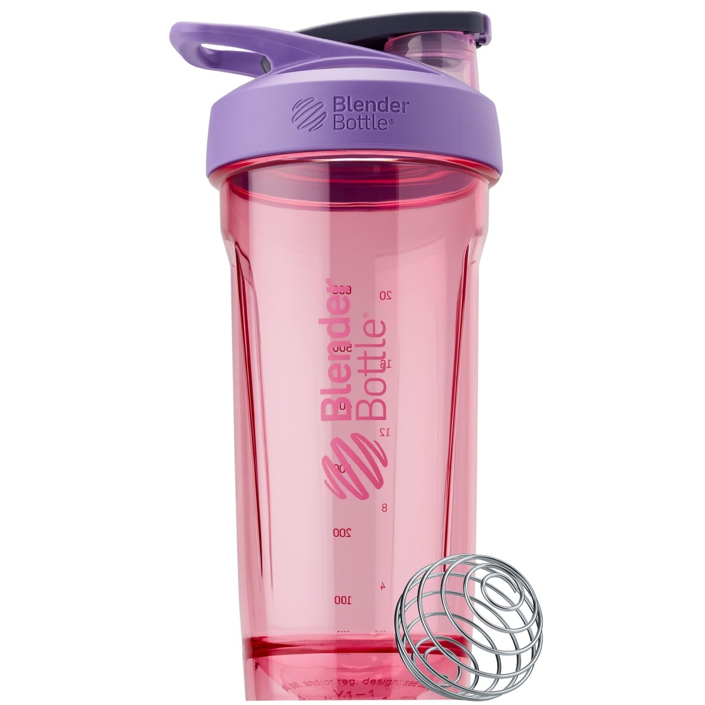 BlenderBottle Sport Shaker 瓶装有 Whisk,28-Ounce,紫色 – 蛋白质Shakes & Hydration for Athletes & Fitness Enthusiasts, 易混合,持久和轻量级,可锁定的Lid