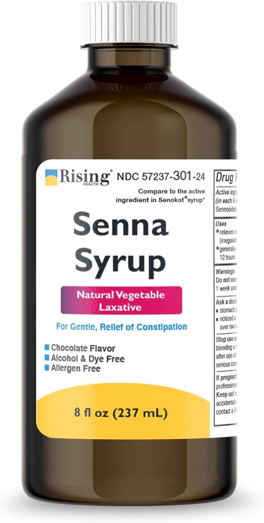 提高健康水平 天然蔬菜酸盐 - Senna Sennosides Syrup 8.8mg/5ml - 便秘救济 - 巧克力火焰 - 与Senokot® Syrup相比