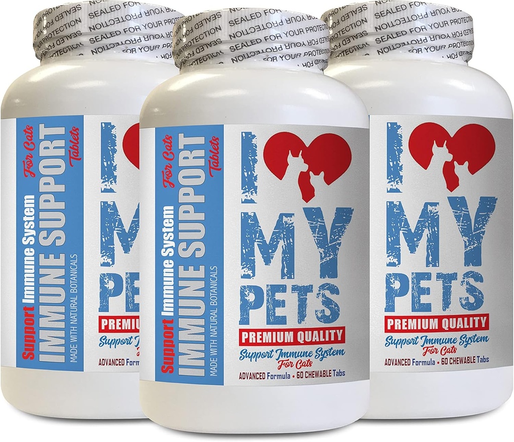 I LOVE MY PETS LLC cat Immune Supplement - CAT Immune Support - Booster - Healthy Supplement - Selenium for Cats - 180 Treats (3 Bottles)