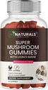 MINATURALS 成人超级蘑菇口服,10X 蘑菇补充剂 w/Lions Mane,支持脑和免疫系统健康,没有更多的药丸和乳头