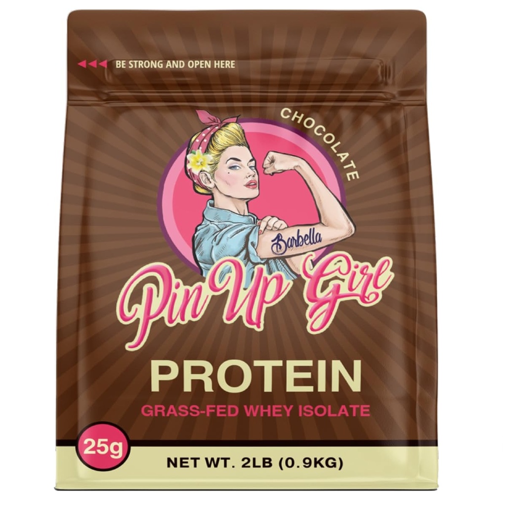 Pin Up Girl Whey 蛋白蛋白隔离粉 荷蘭巧克力 25g 蛋白质 25g Protein Pervice 女性的Premium Muscle-building Whey 蛋白质 脂肪自由,低卡路里,低卡路里,无添加糖(32 Ounces)