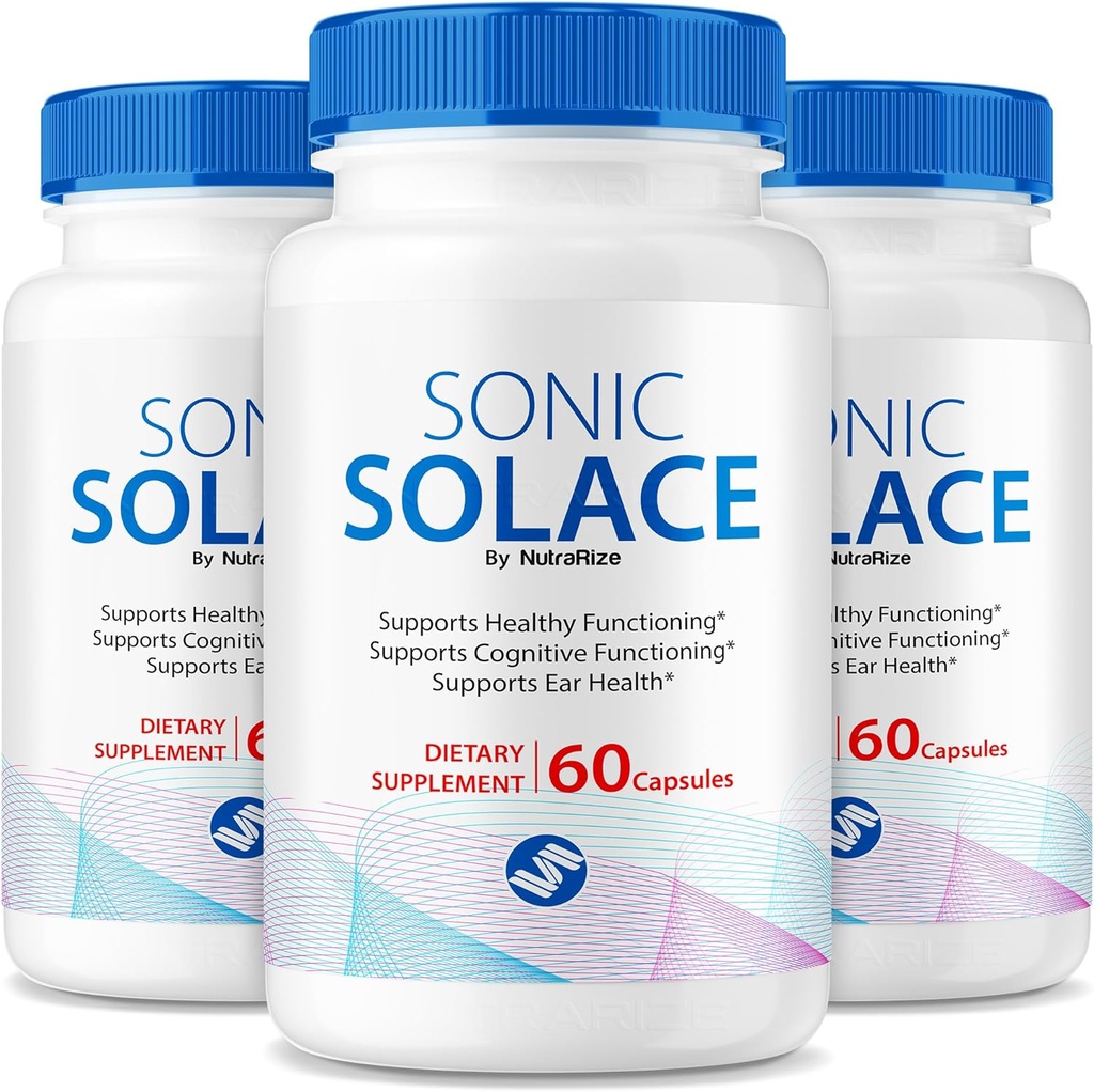 (3 Pack) Sonic Solace - 保持健康听力的高级公式,耳部健康官方Sonic Solace,全自然支持整体健康,SonicSolace Review (180 Capsules)