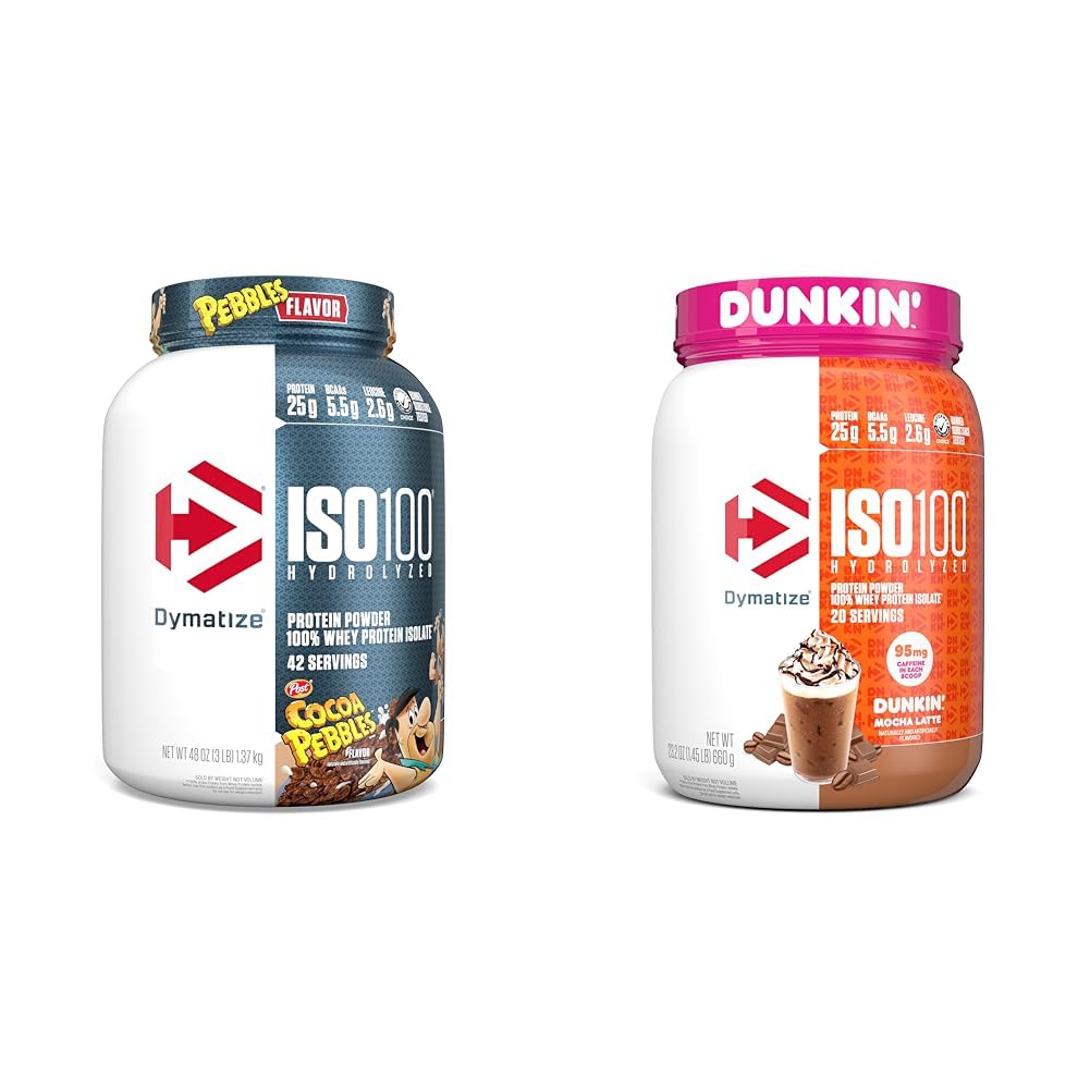 在 Dunkin' Mocha Latte Flavor 中将 ISO100 水解蛋白粉和 ISO100 水解蛋白粉分解