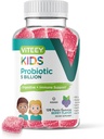 儿童Vitey Probiotic Gummys - 5亿 CMUs - Probiotics 儿童便秘救济,自然免疫和消化健康支持 - 蔬菜, Gelatin Free, GMO Free - Tasty Berry Flavoried Gummy