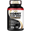Horny Goat Weed 1275 mg MAX STRENGTH w/Maca(2个月供应) - 男女能源和性能综合体 120 Vegan Capsules