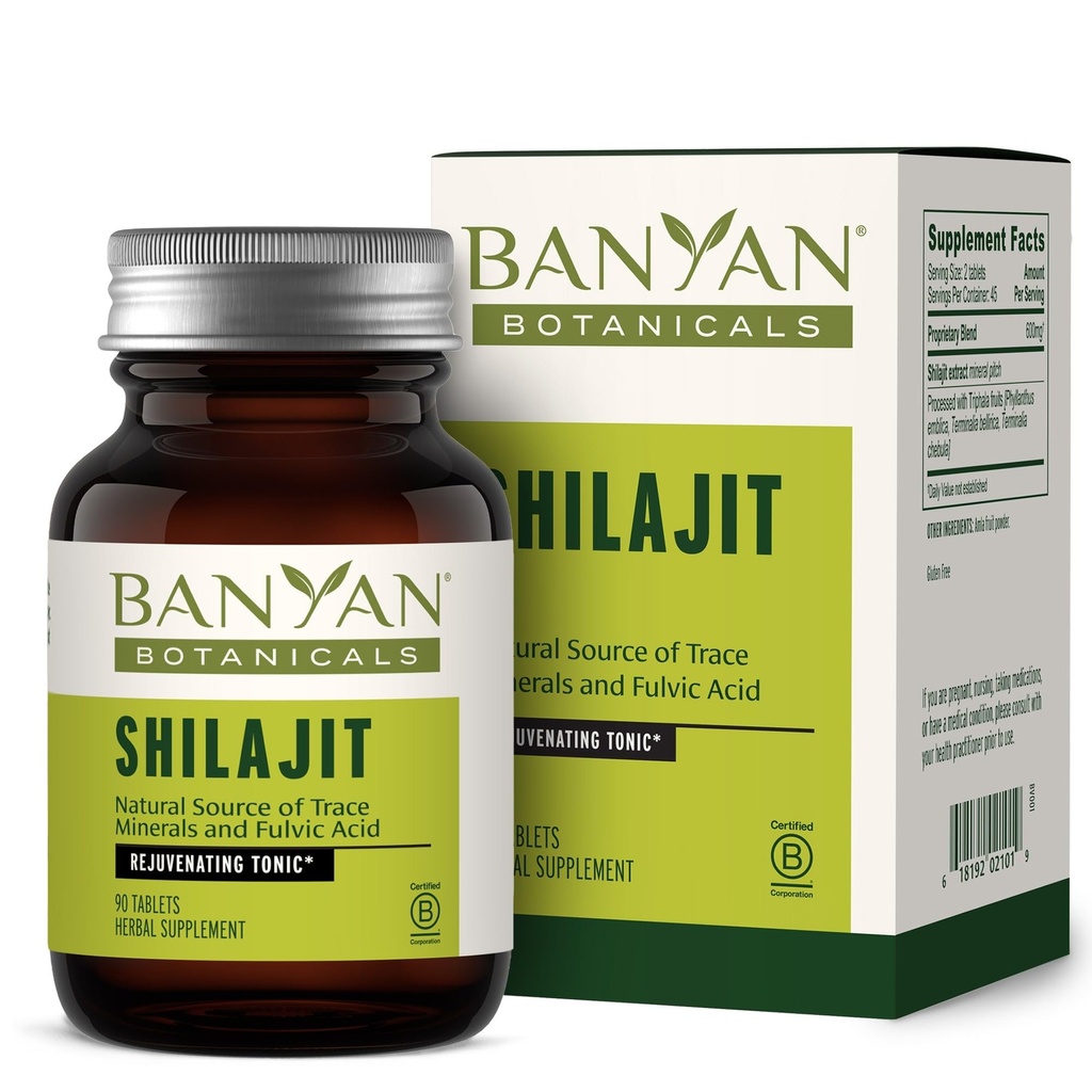 Banyan植物学 Shilajit – 有机和可持续矿物坑 – 矿物-Rich Shilajit 天然解毒和健康衰老补充物 * – 90片 – 非转基因生物 可持续来源 Vegan