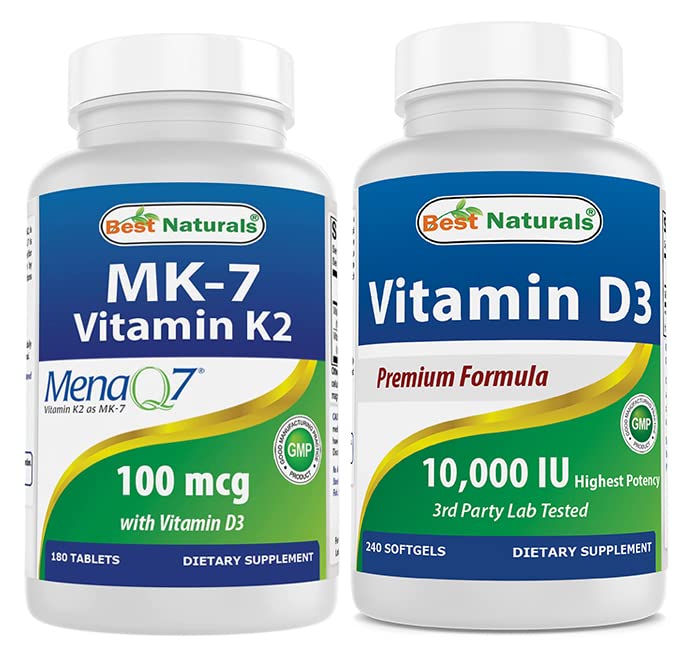 Best Naturals Vitamin K2(MK7)与D3 & Vitamin D3 1000 I