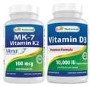 Best Naturals Vitamin K2(MK7)与D3 & Vitamin D3 1000 I