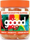 Good Probiotic & Prebiotic Gummys - 具有消化酶的妇女和男子的Probiotic Gummys - 无糖儿童 Probiotic Gummys - 非GMO & Vegan Fiber Gummys for Bloating Relief - Lemon Flavor