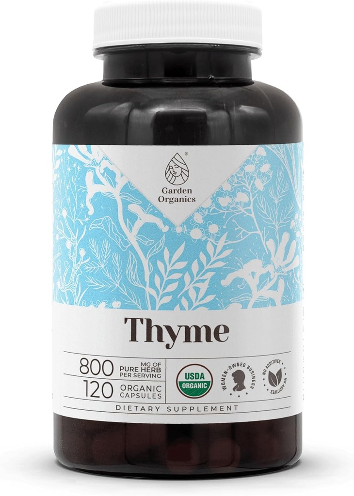 Thyme USDA 有机120 Capsules → 高概率自然补充 → 认证的有机蔬菜 Capsules 和有机Thymus Vulgaris 干叶(120 Capsules)