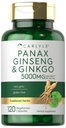 卡莱尔·帕纳克斯·金森(Carlyle Panax Ginseng) & Ginkgo 5000mg → 120 蔬菜卡普苏莱(Capsules) → 非GMO & Gluten 免费补编