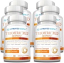 已核准的Science Turmeric MD -- -- 含BioPerine和95%的标准化Turmeric Crucuminoids -- -- 360 Capsules(供应6个月)