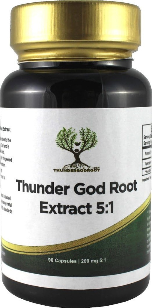 雷神藤根 5:1 补编 – Tripterygium Wilfordii 草本植物增刊 – 200mg Capsules with Lei Gong Teng 提取 – 雷神藤根提取 – Triptolide – 90 Capsules