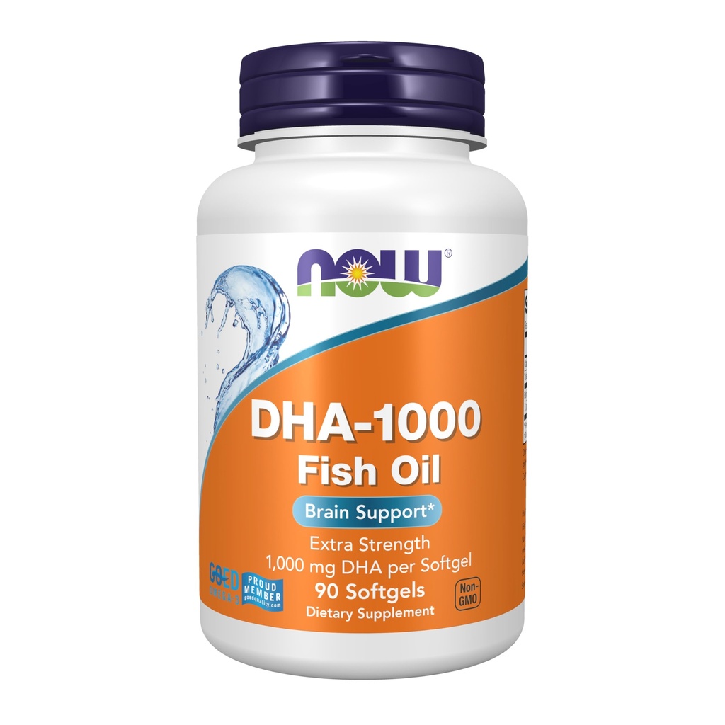食品补充品,DHA 1 000脑支持、额外力量、1000毫克DHA、90软胶