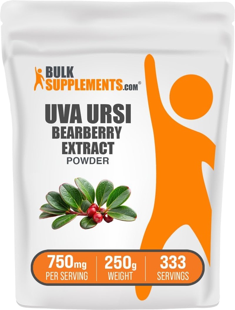 Bulk Assupports.com Bearberry Leaf 提取粉末 - Uva Ursi 提取器,草药补充剂 - Vegan & Gluten Free, 750mg / service, 250g (8.8 oz) (Pack of 1).