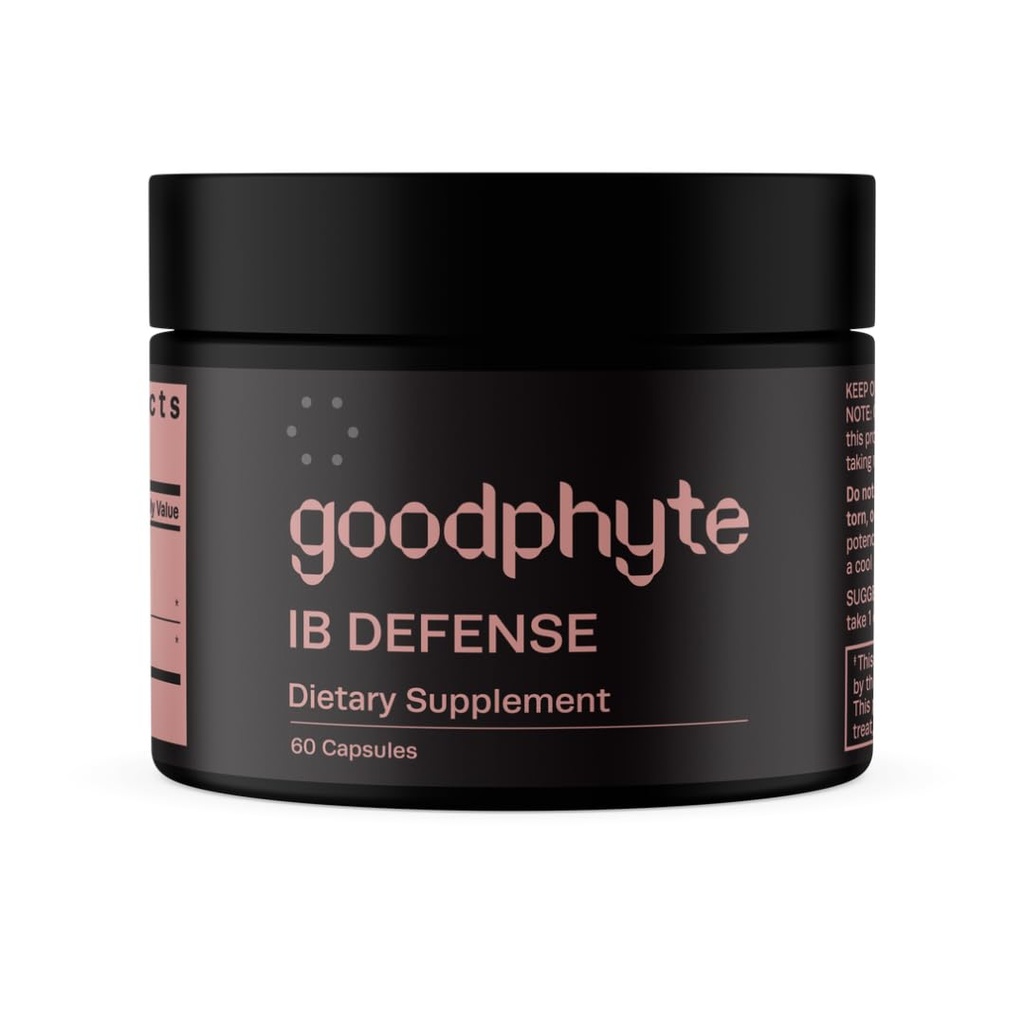 Goodphyte QQ IB Defense Editary Supplements 60 Capsules 自然作用酶 规范文摘 QQ Premium 来自IBS,便秘,Bloating,气体,和消化不良的所有自然救济