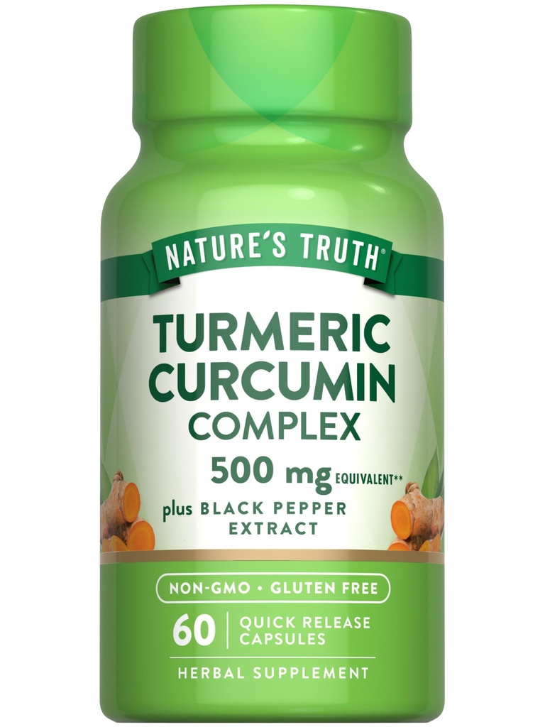 Nature's Truth Turmeric Curcumin with Black Pepper 提取器 QQ 60 Capsules XN-GMO and Gluten Free Complex Supplement 互联网档案馆的存檔,存档日期2013-12-22.