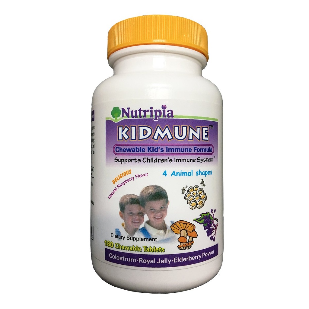 幼童伊米努纳助推器 - 180块可嚼的小型塔布 配有长老莓,Colostrum,Propolis,Beta Glucan,Astragalus,维生素C,D,Zinc - Fun 4 动物形状!