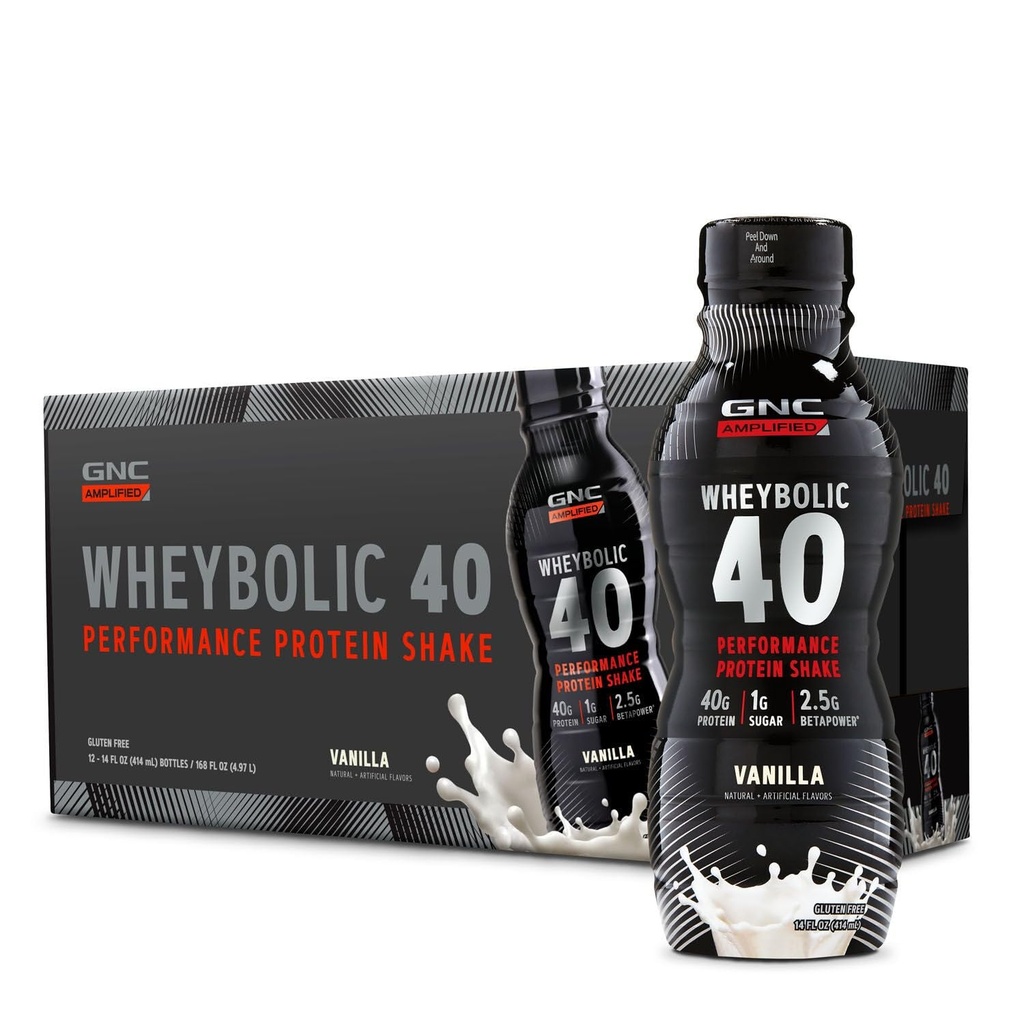 GNC AMP Wheybolic 40 - 香草 - 14oz. (12瓶).