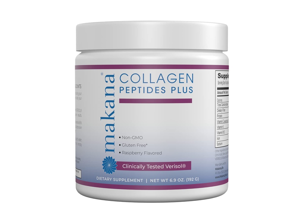 Makana Collagen Peptides Plus – 配有Verisol®,维生素C,Hyaluronic酸和氨基酸 – 支持头发,皮肤,钉子,和联合,30种服务 – Raspberry Flavor