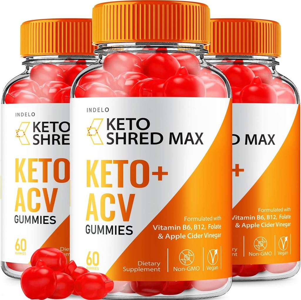 Keto Shred Max ACV Gummys - Shred Max Keto Gummys Reviews, ShredMax Keto + ACV Gummys 用于重量管理 B12 Max Shred 高级1000mg 公式 (3 Pack - 180 Gummys)