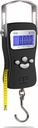 AWS Digital Luggage Scale, Fish Weiging Scale, Hanging Scale 110lb/50kg – Die-Cast Metal Construction, Built-in Tape Measure, Hook & Handle – 旅行,钓鱼,射箭,狩猎,户外(黑色)