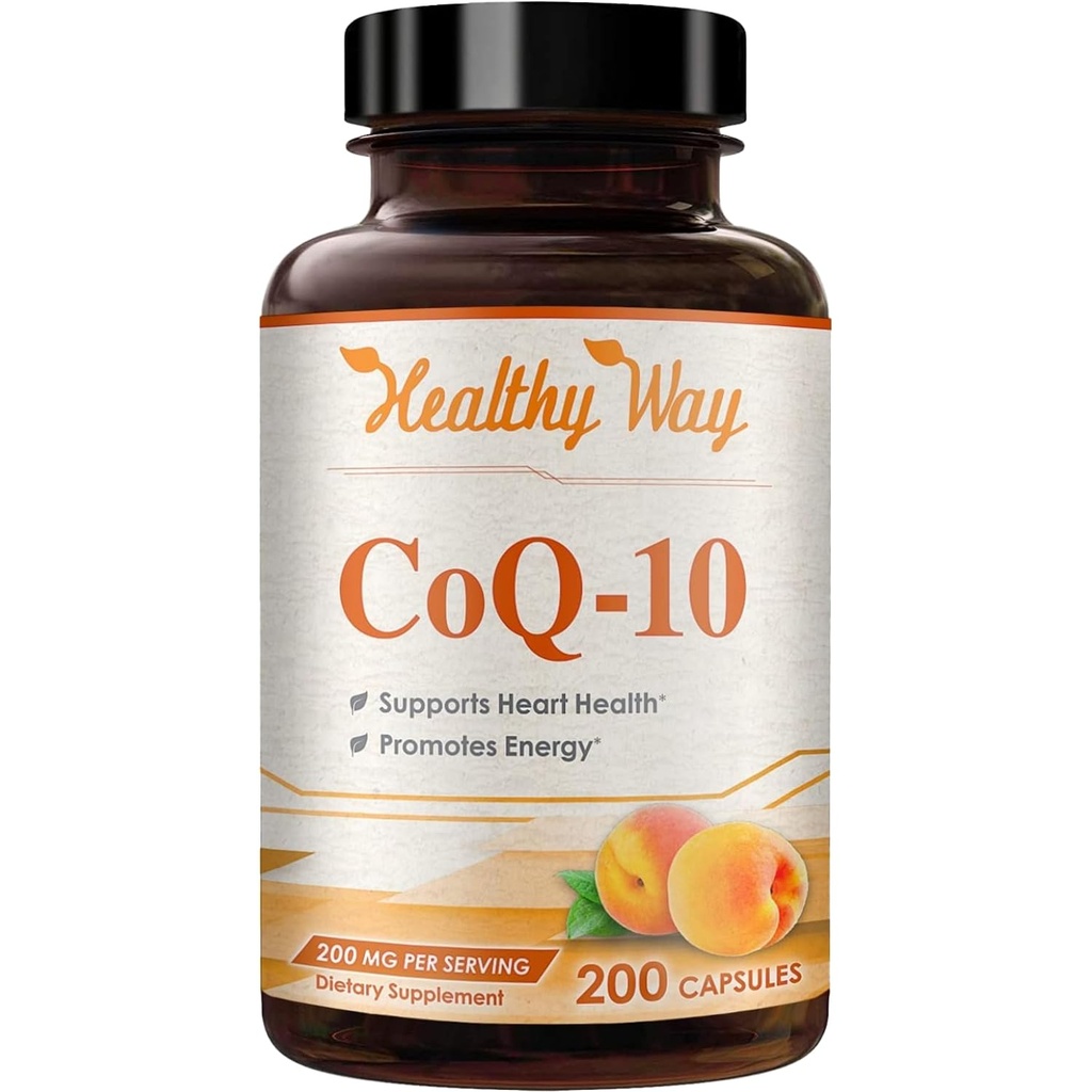 Coenzyme Q10 200mg CoQ10 补充 - Once Daily CoQ10 200mg 用于心脏健康,抗氧化剂和能量支持的粉末罐头 - 非GMO,快速吸收 Ubiquinone Q10 Coenzyme (Single)