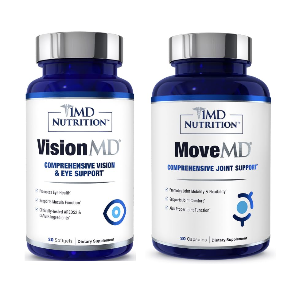 1MD 营养 移动MD & VisionMD 联合支持和眼科护理 - Collagen, Hyaluronic Acid, Astaxanthin, OptiLut Lutein, Zeaxanthin
