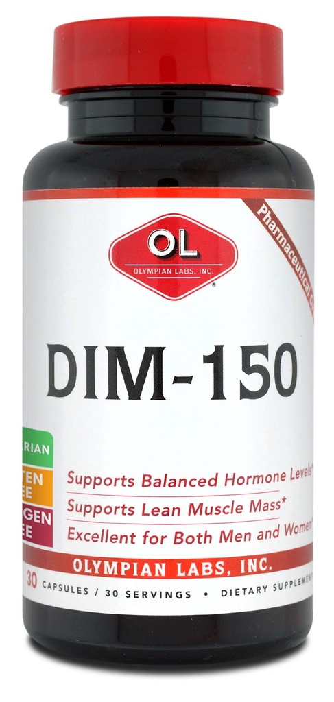 奥林匹亚实验室 DIM 补充150mg - DIM Diindolylmethane 30 Capsule 为雌激素平衡供应DIM,Hormone更年期救济,Acne治疗,PCOS,健美