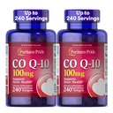 Puritan's Pride Coenzyme CoQ10 100mg, Dietary Supplement for Heart Health, Blood Pressure, Oral Gum Health, and Healthy Aging Support, 240 Rapid Release Softgels, 2-Pack