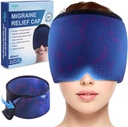 Hilph 调整可调整的 Migraine 救济帽, 配有微调的 Gel 冷压缩,头痛救济帽, 面部冷却面具 Gel 头包, 用于紧张, 压力和悬浮, 给女性男子的松绑礼物蓝色