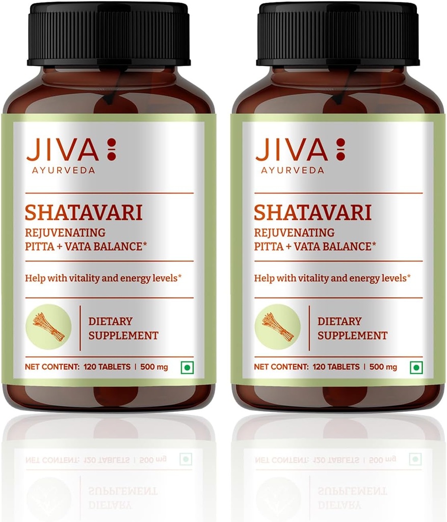 JIVA Shatavari 平板电脑 500mg + 男女Ayurvedic 补编 -- -- 120张平板电脑(2页)