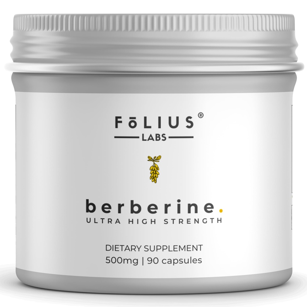 清洁标签Berberine HCl 97% - 临床研究超强纯Berberine 500mg 补充剂 - Gluten-free - 90 Capsules
