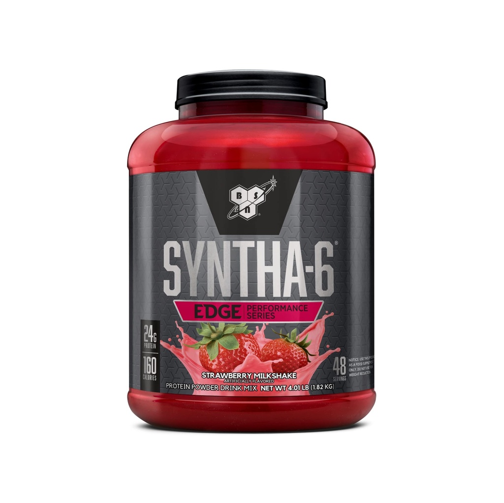 BSN SYNTHA-6 EDGE 蛋白粉,有水解Whey,Micellar Casein,牛奶蛋白隔离剂,低糖,24g蛋白,草莓奶昔,48种服务