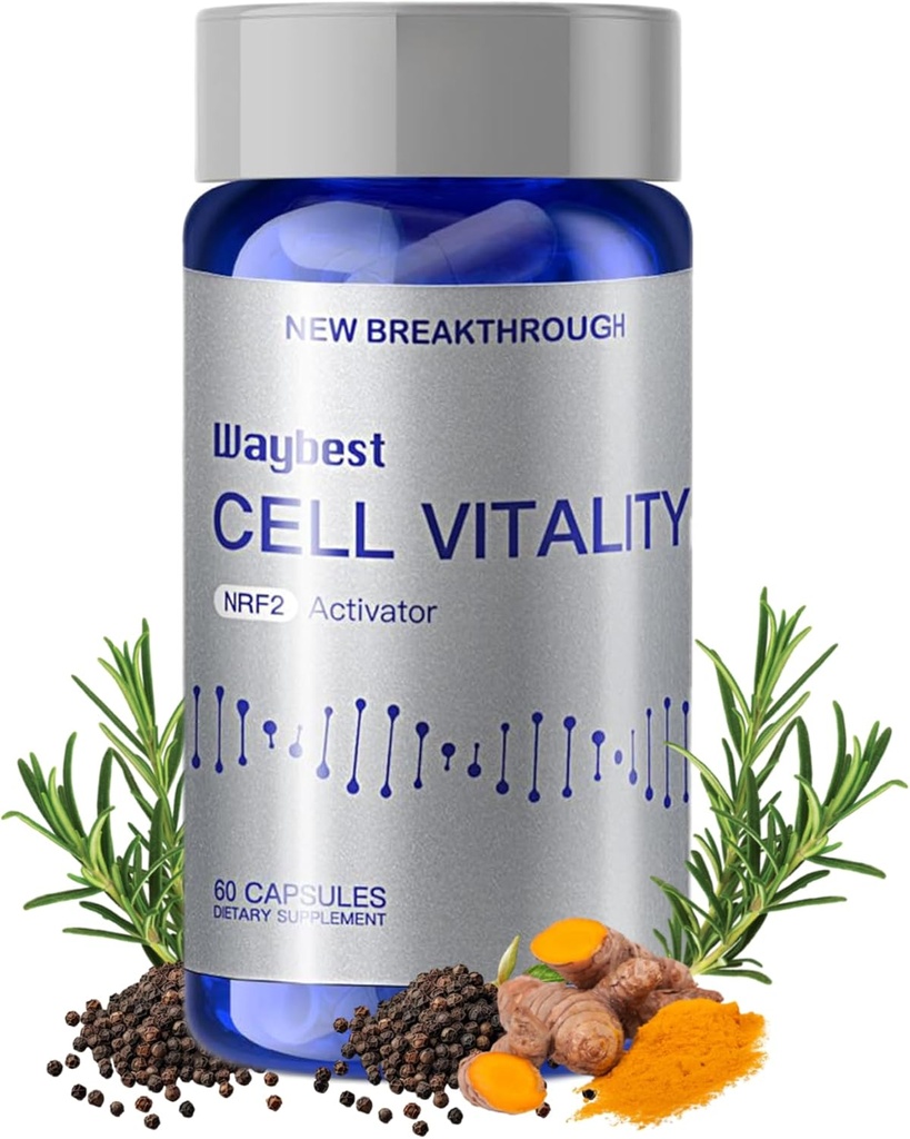 由Waybest NRF2 Activator制作的抗氧化性应激反应缓解方案,在30天内争取减少40%. 混合了5种草本植物的合成物 保护细胞、组织、组织。 60 易吞的Vegan Capsules