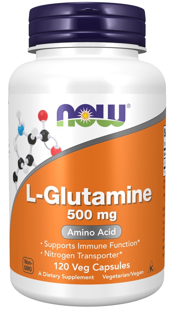 NNOW 食品补充剂,L-Glutamine 500 mg,氮运输器*,氨基酸,120 Veg Capsules