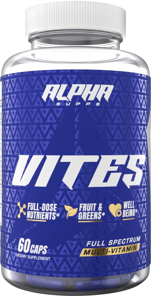 Alpha Supps Vites Men's Multivitamin, 配有水果, Veggies, 能量, Immune 和 Prostate 支持的完整每日补充品 - 配有抗氧化剂和消化酶的每日全食维生素