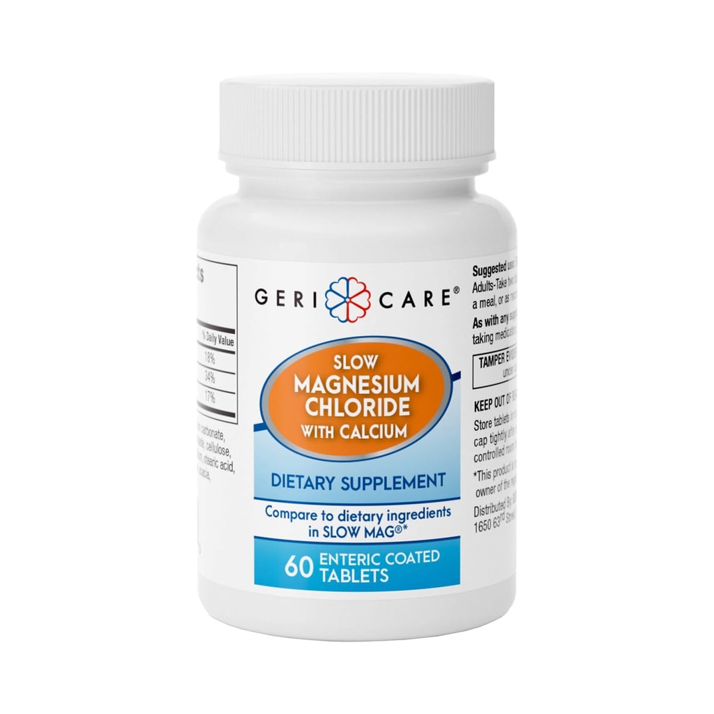 Gericare 慢镁氯化| → Calcium 片,由Geri-Care → 营养补充 → 60 Counter Bottle (Pack of 1) 制作.