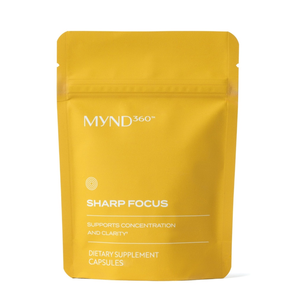Nu Skin MYND360 Sharp Focus | 60 Capsules | Vitamin B12 & Vitamin B6 for Memory, Focus, and Clarity | Caffeine Infused Brain Health Supplement | Safe Daily Vitamin B Support for Boosted Concentration