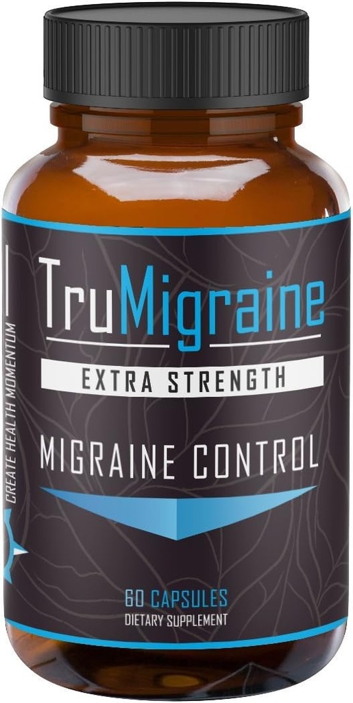 TruMigraine Relief & Prevention – 头痛救济的所有天然Migraine补充剂 – 成份:Riboflavin, Feverfew, Paraben Free Butterbur, & Ginkgo Biloba & 60 Veggie Capsules,