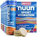 含有镁、钙、钾、氯和钠、Gluten Free & Vegan、混合火焰的Nun运动电解片,6 Pack(共计60种)
