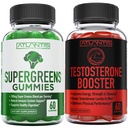 亚特兰蒂斯营养超绿色 60 Gummys + Testosterone Booster 2-Pack (120 Gummys)